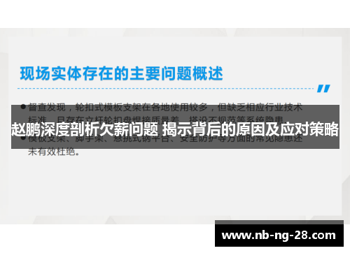 赵鹏深度剖析欠薪问题 揭示背后的原因及应对策略 赵鹏深度剖析欠薪问题 揭示背后的原因及应对策略