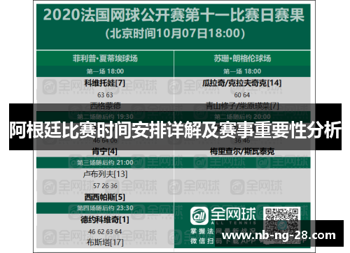 阿根廷比赛时间安排详解及赛事重要性分析