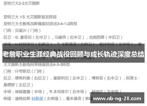 老詹职业生涯经典战役回顾与成长轨迹深度总结